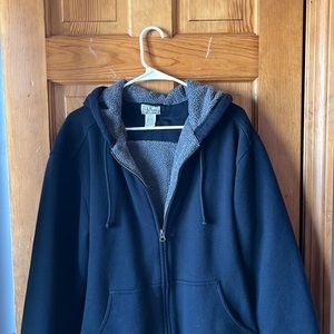 Fleece lined mens Llbean zip up hoodie. So warm!